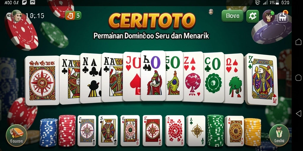 Tangkapan layar utama CERITOTO menampilkan gameplay Domino yang seru.