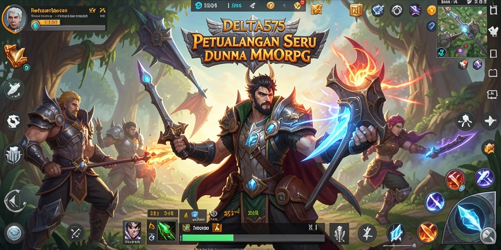 Screenshot utama DELTA575 yang menampilkan gameplay MMORPG yang mendalam.