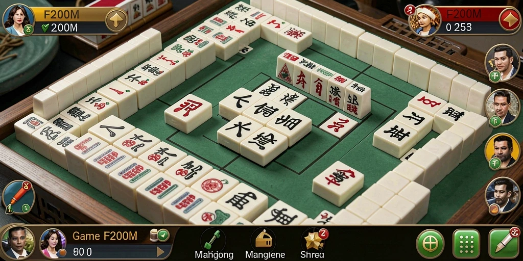 Tampilan gameplay Mahjong yang menarik dari F200M.