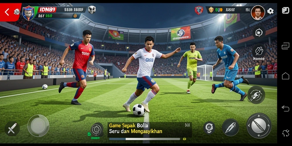 Tampilan gameplay IDN89 yang penuh aksi di lapangan sepak bola.