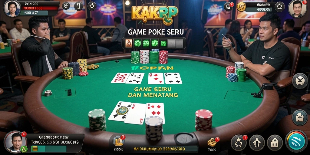 Tampilan gameplay KAKRP yang menarik dalam suasana poker.
