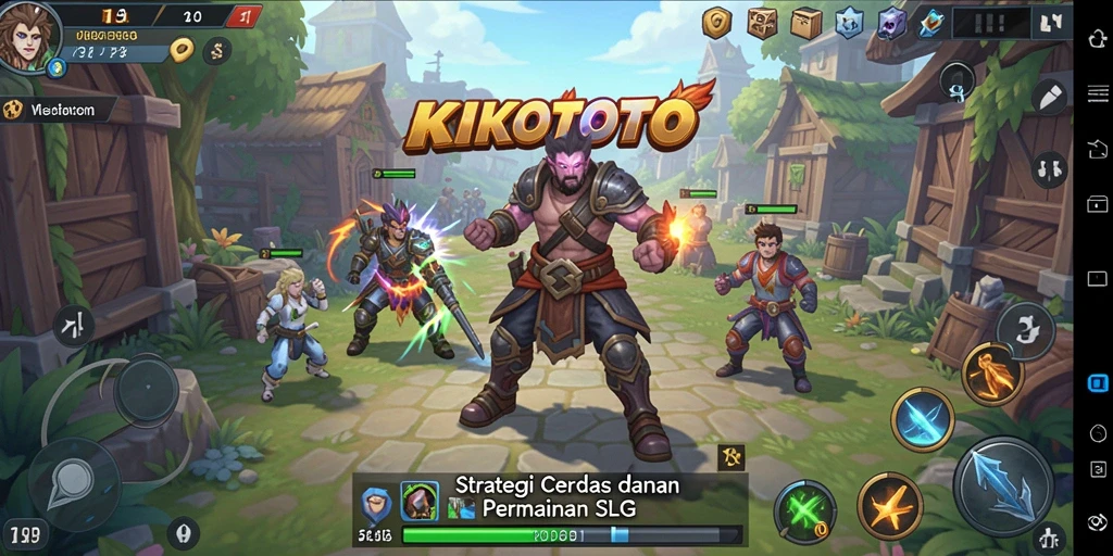 Tangkapan layar KIKOTOTO: Strategi dan aksi dalam permainan SLG.