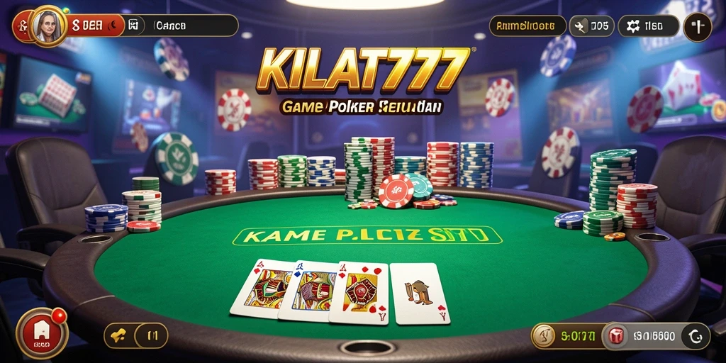 Tampilan gameplay KILAT777 yang mengasyikkan dengan suasana meja Poker.
