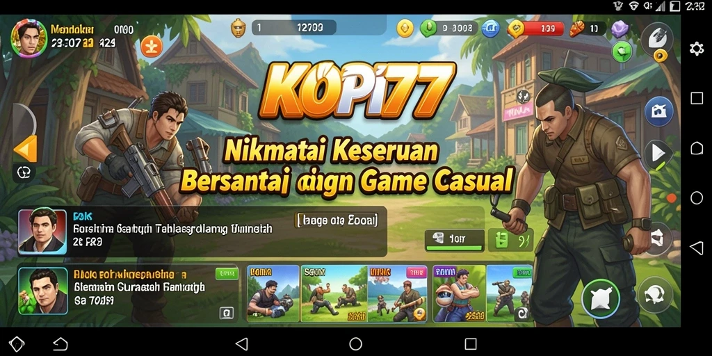 Tampilan gameplay KOPI77 yang menarik dan penuh warna.