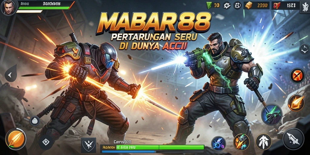 Tampilan aksi mendebarkan dalam gameplay MABAR88.