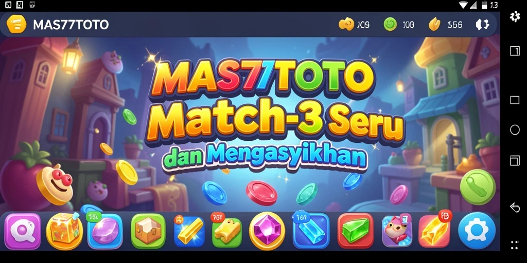 Screenshot permainan Match-3 yang menampilkan kombinasi warna-warni yang mengasyikkan.