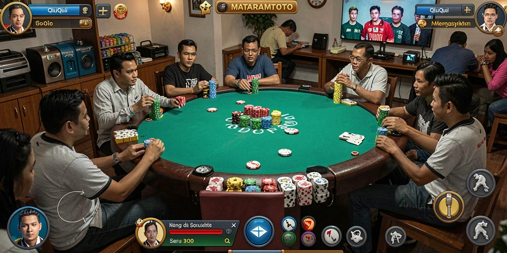 Tampilan menarik dari gameplay QiuQiu MATARAMTOTO yang seru.
