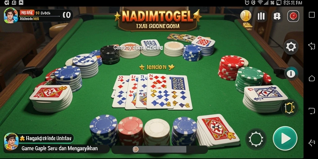 Screenshot NADIMTOGEL menampilkan gameplay seru Gaple.