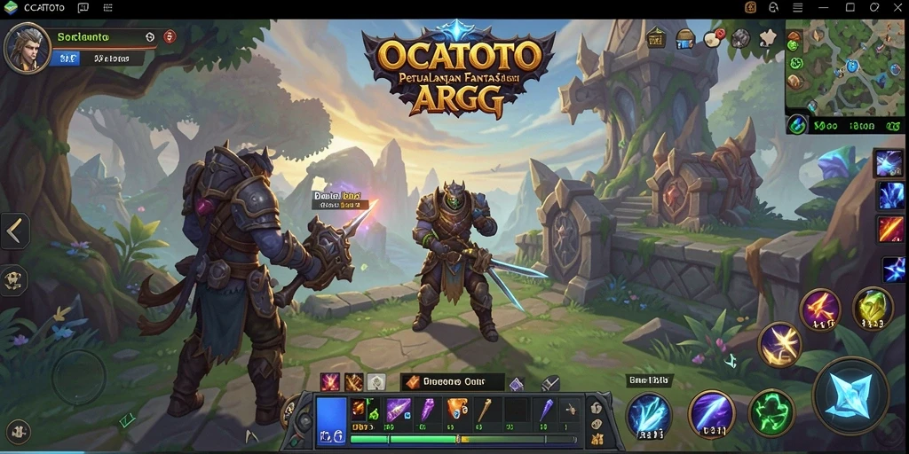 Tampilan menakjubkan dari gameplay ARPG OCATOTO yang penuh aksi.