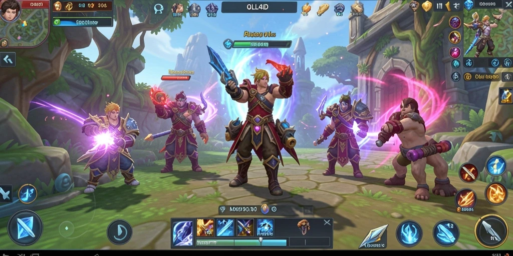 Screenshot gameplay OLLO4D menampilkan aksi seru dalam pertempuran MMORPG.