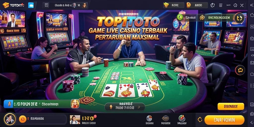 Menampilkan gameplay Live Casino yang mendebarkan di TOP1TOTO.