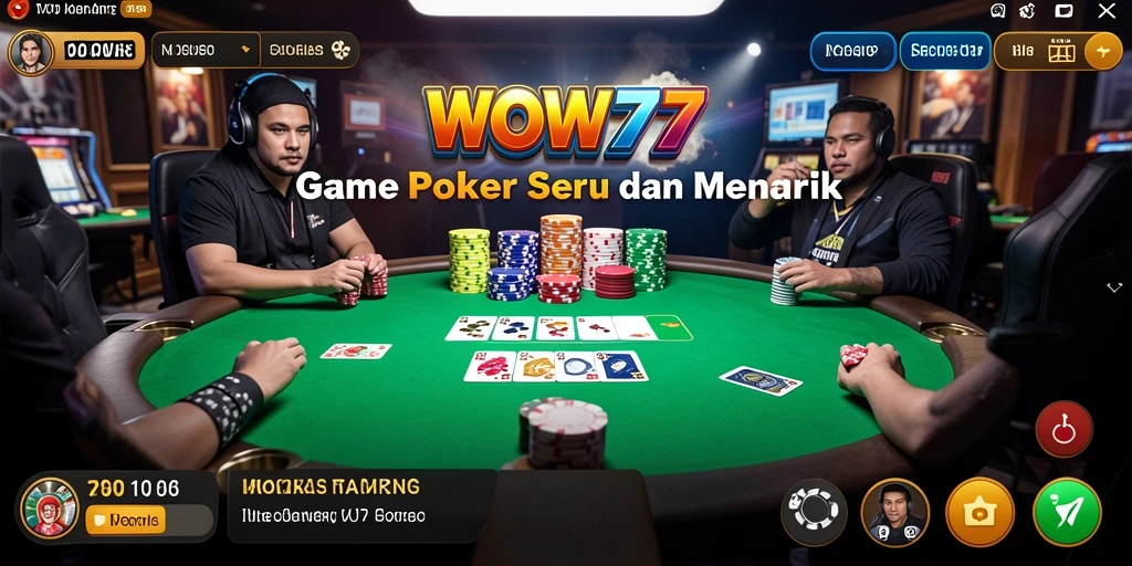 Tampilan gameplay seru dari aplikasi Poker WOW77.
