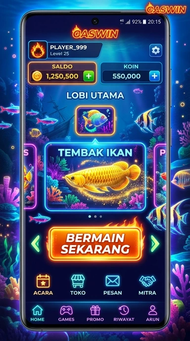 Tampilan utama aplikasi gaswin dengan berbagai pilihan aplikasi.